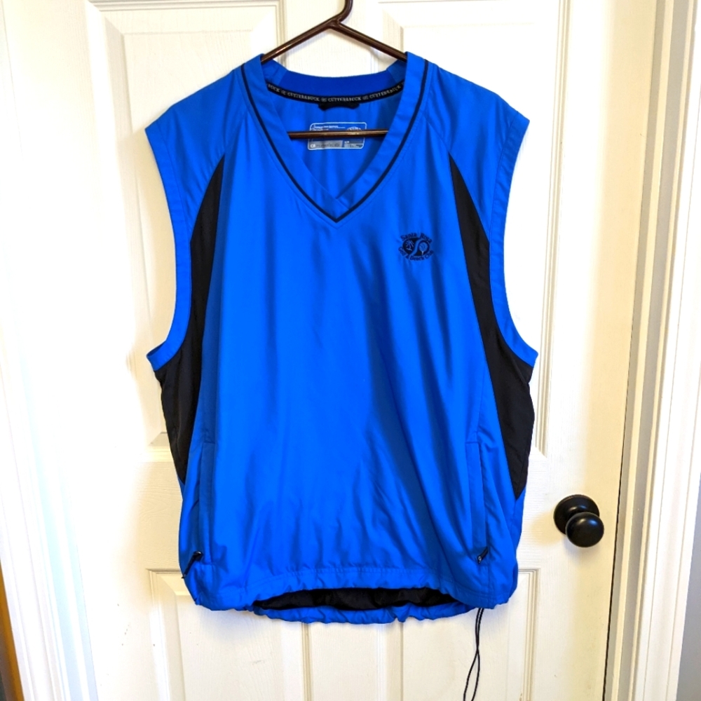 Cutter And Buck Men's Blue Size Large Athletic Pullover Vest. CB Weather Tec